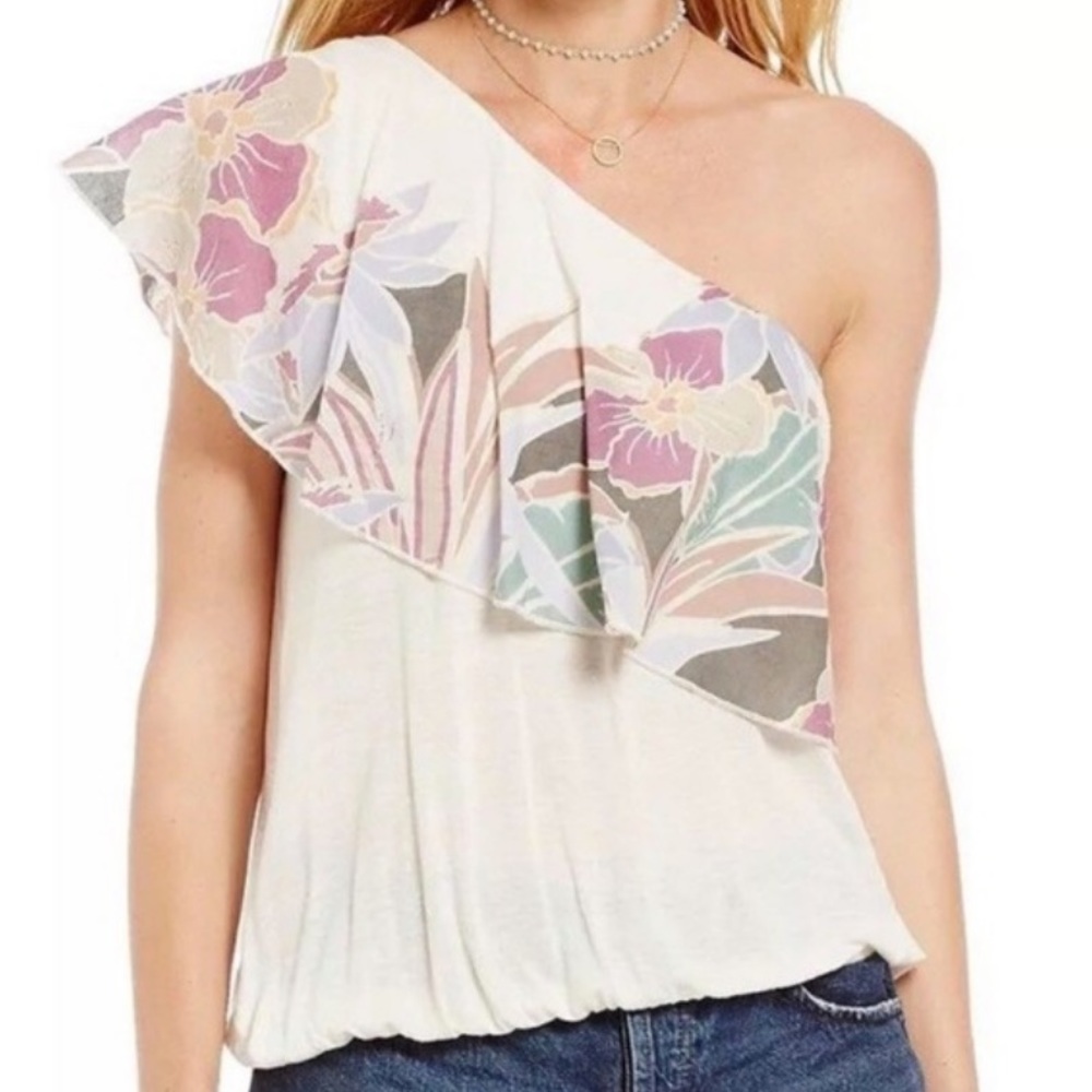 NWOT Free People Annka Bubble One Shoulder Top